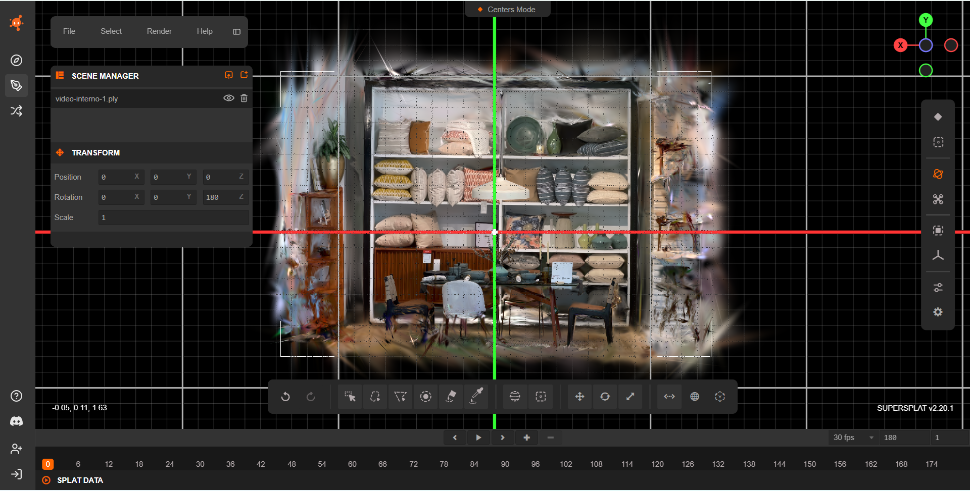 OpenSplat cleaned view 1