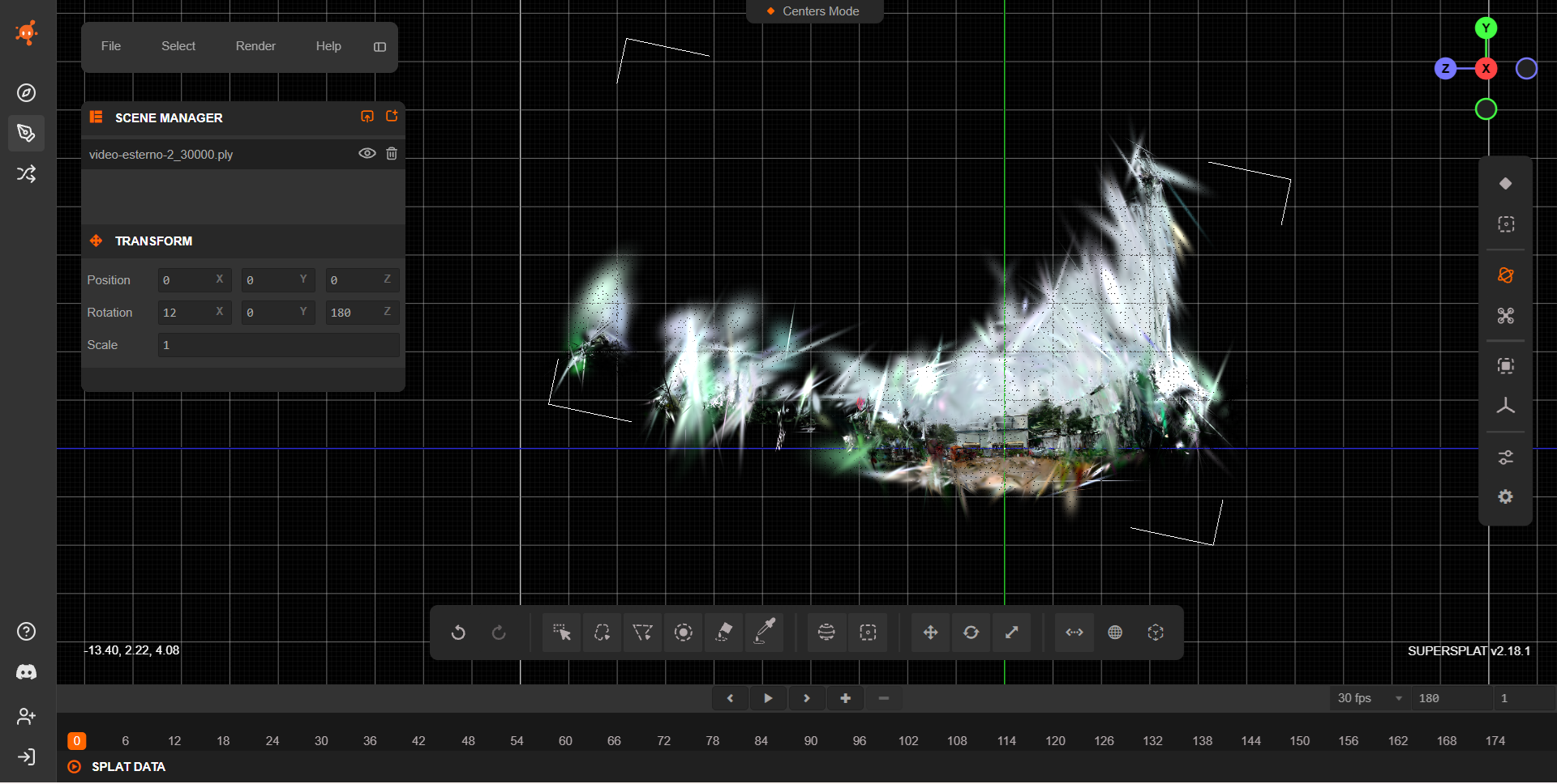OpenSplat cleaned view 1