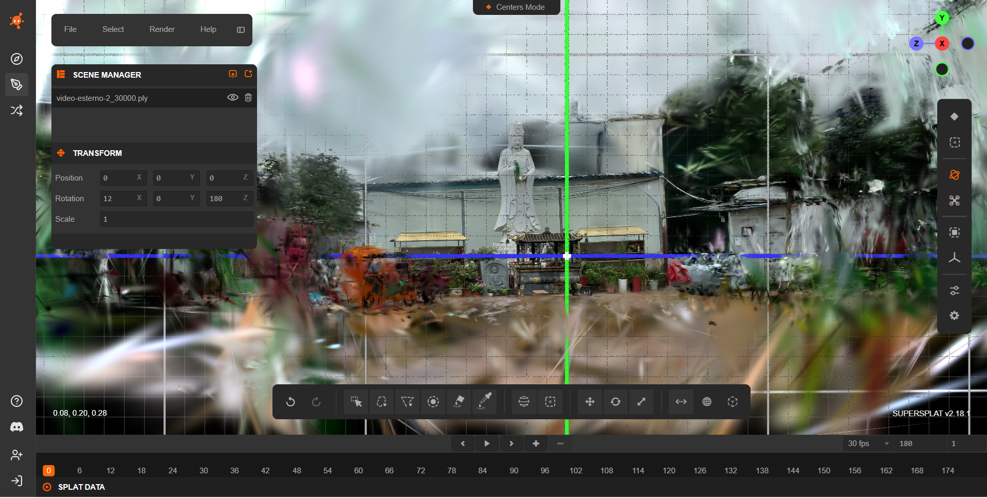OpenSplat cleaned view 2
